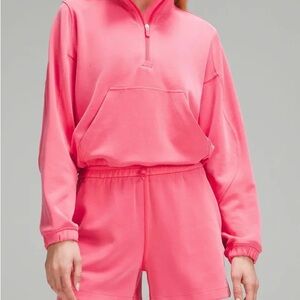 Lululemon Brushed Softstreme Half Zip in Pink